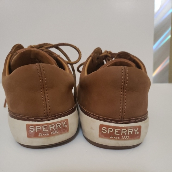 Sperry gold cuptennis shoes, upper faux leather tan 8m - Picture 3 of 9